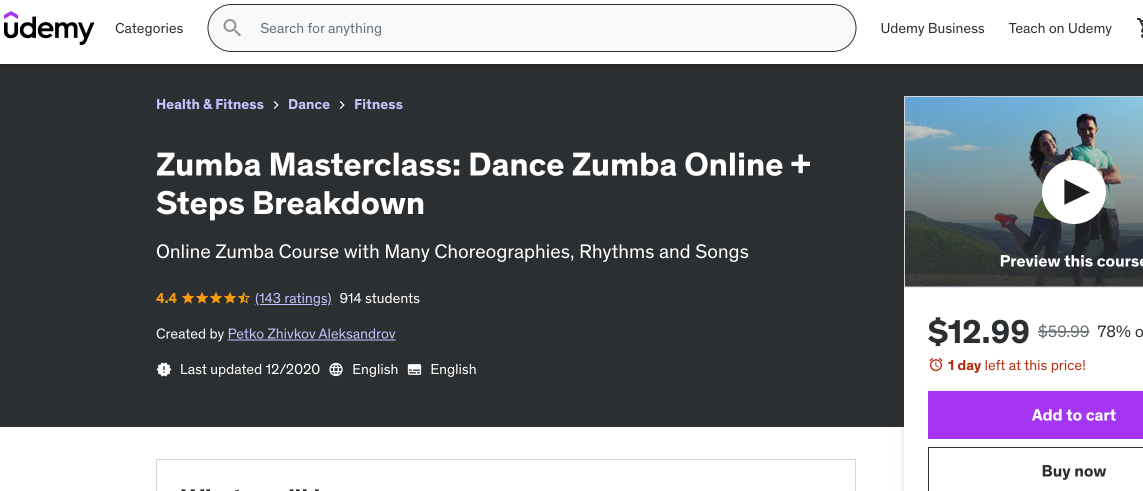 Zumba Master Class (Udemy)